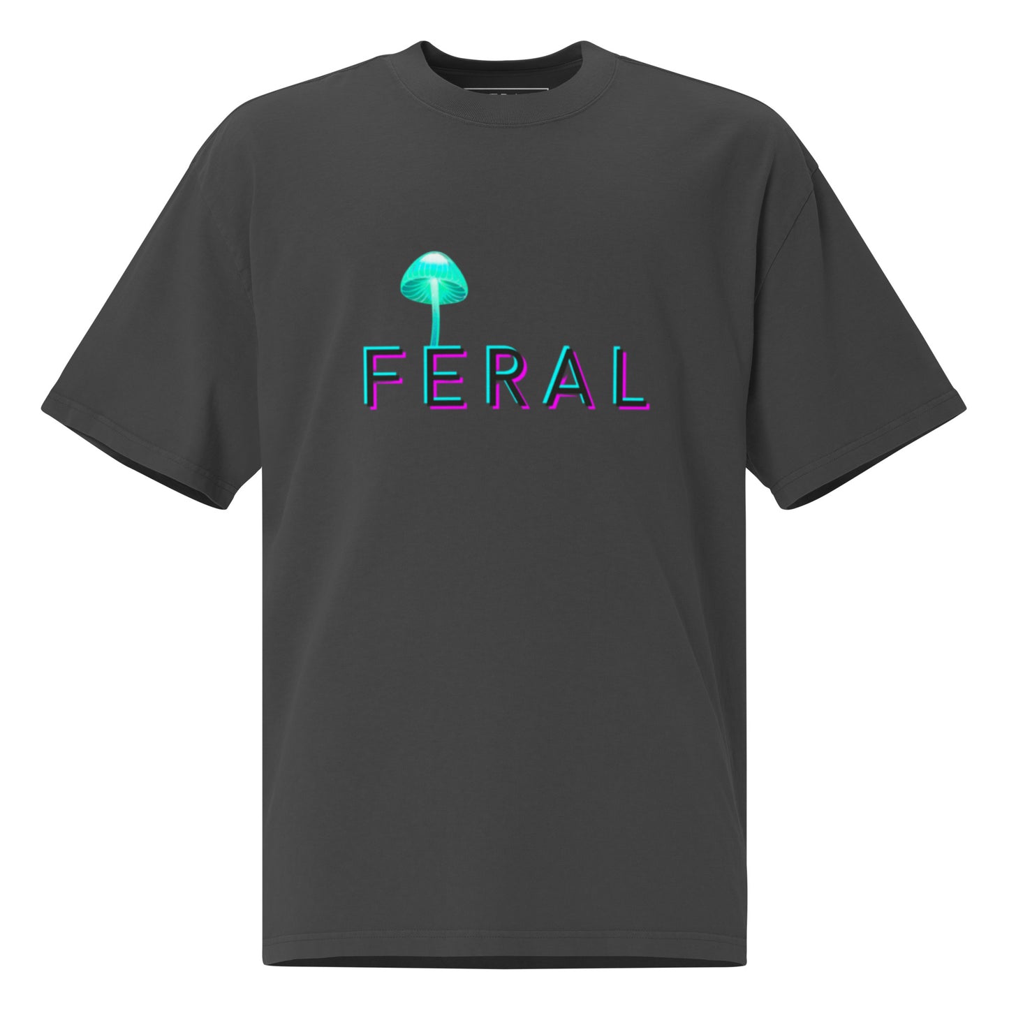 FERAL Trippy Mushroom Oversized faded t-shirt