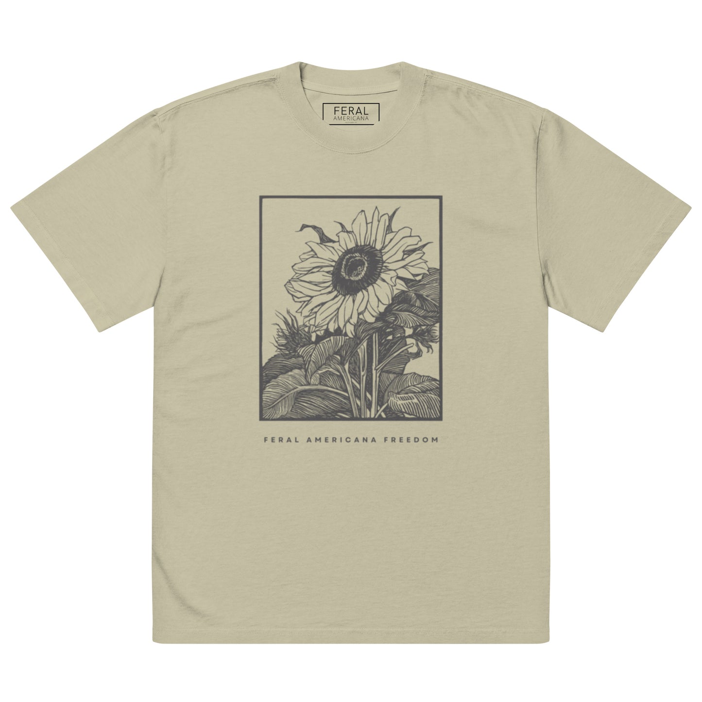 Feral A.F. Sunflower Oversized faded t-shirt