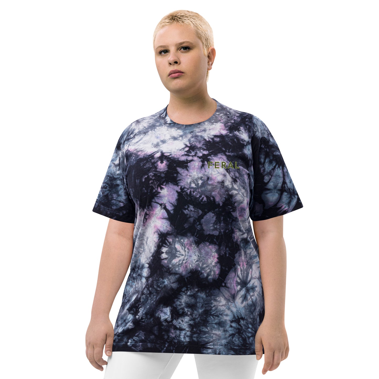 FERAL Lime Oversized tie-dye t-shirt