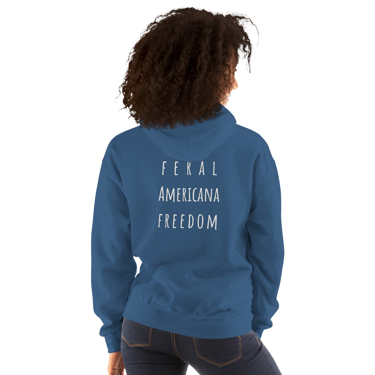 Feral A.F. Floral Blue Hoodie