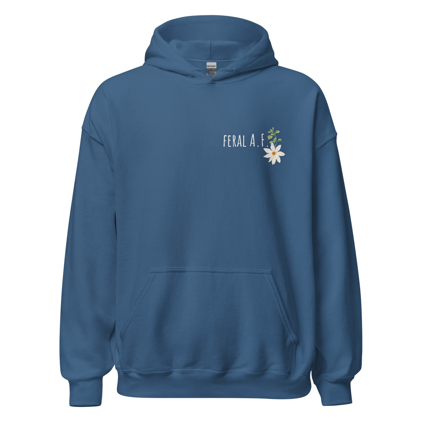 Feral A.F. Floral Blue Hoodie