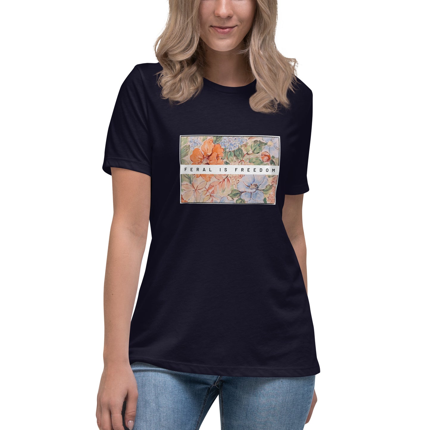 FiF Floral Banner Women's Relaxed T-Shirt